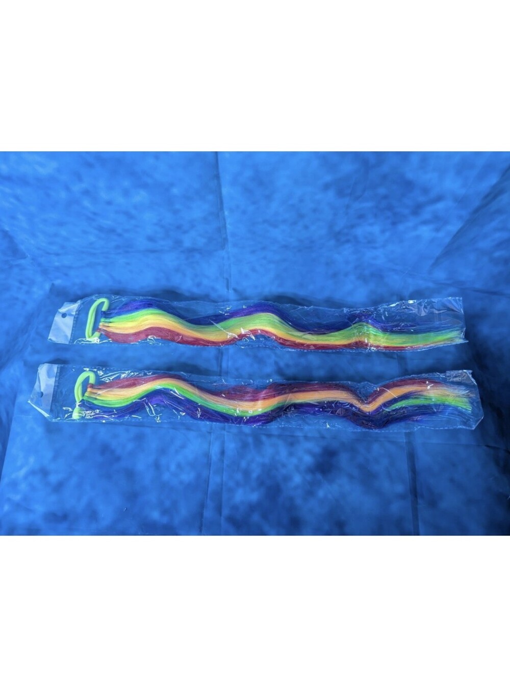 Rainbow Hair Tinsel Synthetic Extension With Hair Tie Attachment Kids OSFM NIB